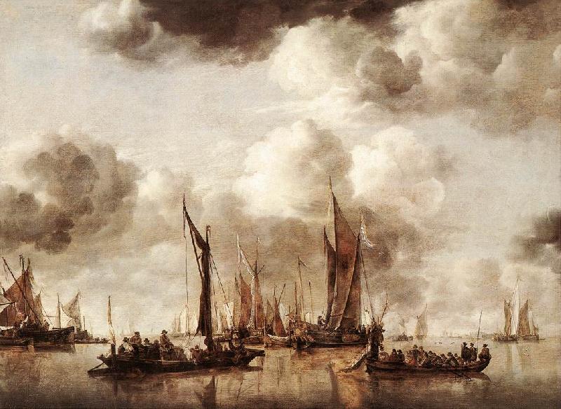 Jan van de Capelle Dutch Yacht Firing a Salvo Sweden oil painting art